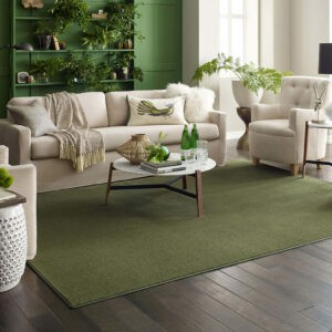 solid colored green area rug | Luna Flooring Gallery in Oakbrook Terrace, IL