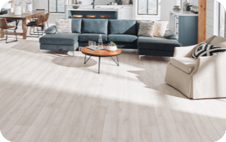 light-colored hardwood in living room | Luna Flooring Gallery in Chicagoland, Oakbrook Terrace, Deerfield, Kildeer, and Naperville, IL