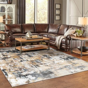 geometric area rug in living room | Luna Flooring Gallery in Deerfield, IL