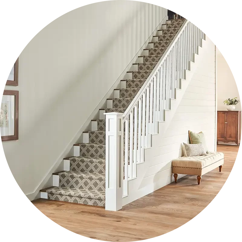 carpet runner on staircase | Luna Flooring Gallery